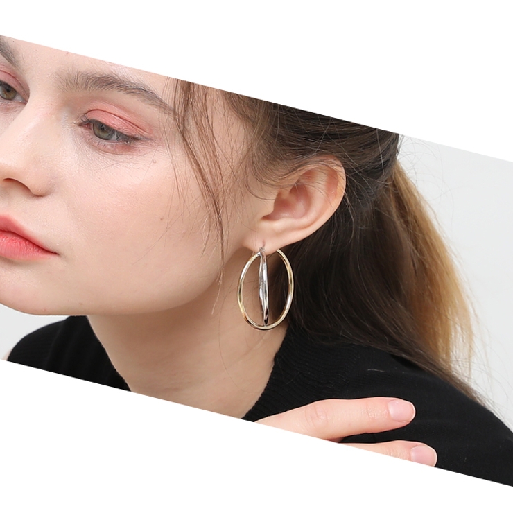 ピアス フープ Mixカラー 立体感 金属アレルギー対応 シルバー ゴールド 品番 Mdpa 9am Jewelry Accessory ナインエイエムジュエリーアンドアクセサリー のレディースファッション通販 Shoplist ショップリスト