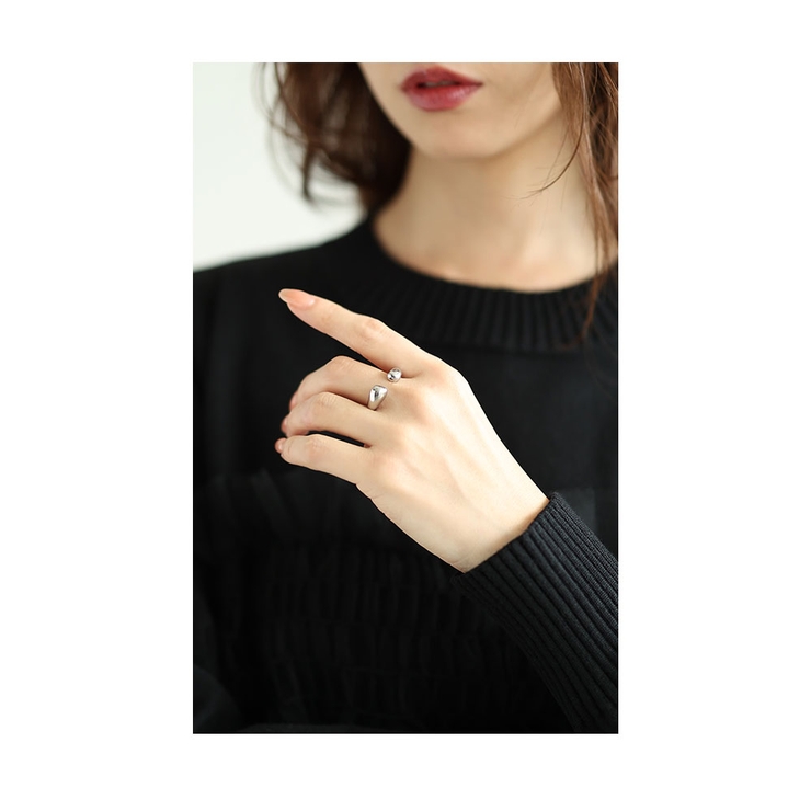 サイズ調節できるニュアンスシルバーリング【11月20日20時販売新作】