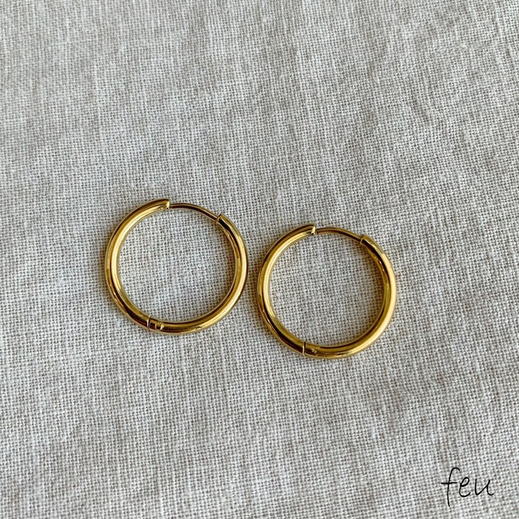サージカルステンレス フープピアス シンプル[品番：FEUW0001237