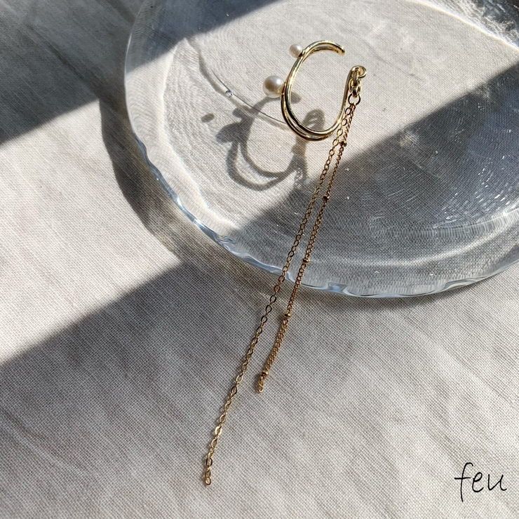ゴールド | ２WAY PEARL EARCUFF | feu