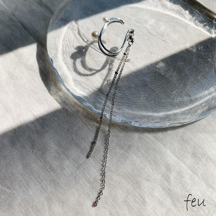 シルバー | ２WAY PEARL EARCUFF | feu