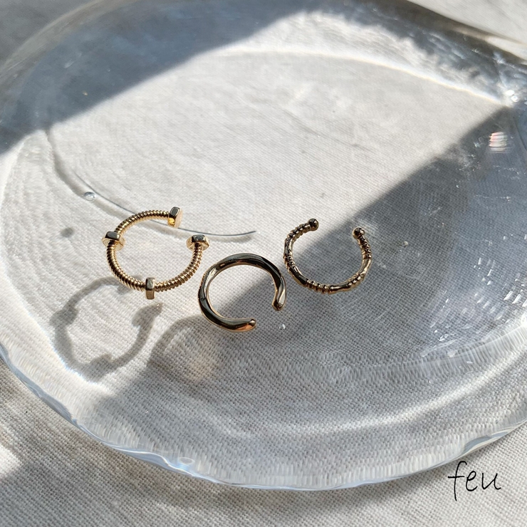 ゴールド | 3SET SMLL EARCUFF | feu