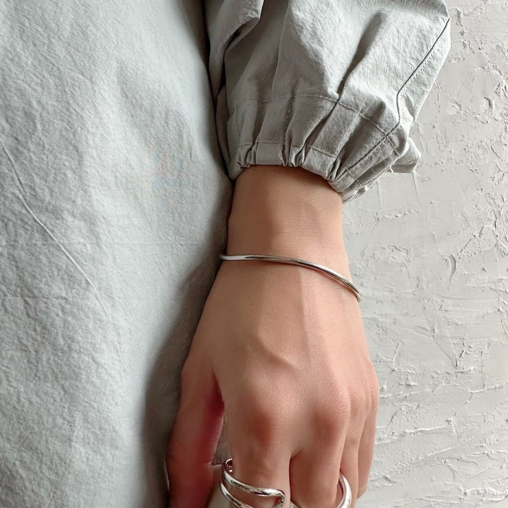 【サージカルステンレス】ROUGH PIPE BRACELET | feu | 詳細画像2 
