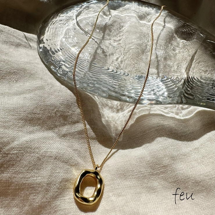 ゴールド | 【SILVER925】OVAL RING NECKLACE | feu