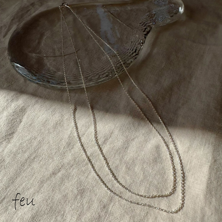 シルバー | THIN ２LANE NECKLACE | feu