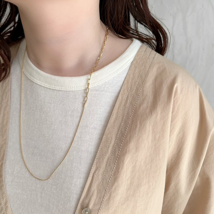 K18ルビー2連ロングネックレス付け替えアレンジネックレス