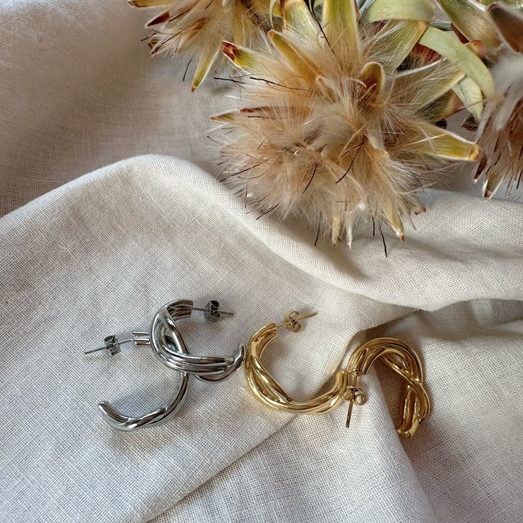 サージカルステンレスツイストフープピアス アレルギー対応素材 長時間着用OK | feu | 詳細画像12 