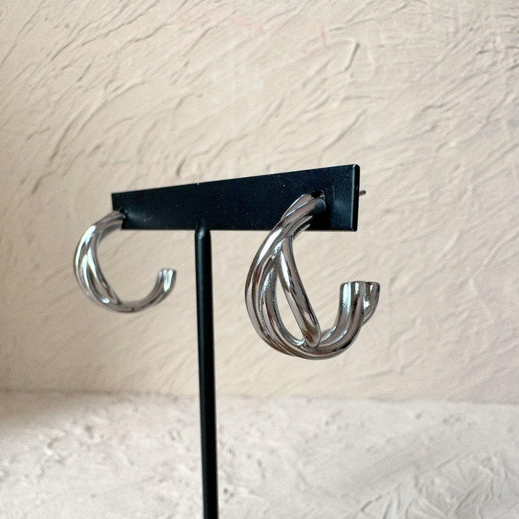 サージカルステンレスツイストフープピアス アレルギー対応素材 長時間着用OK | feu | 詳細画像5 