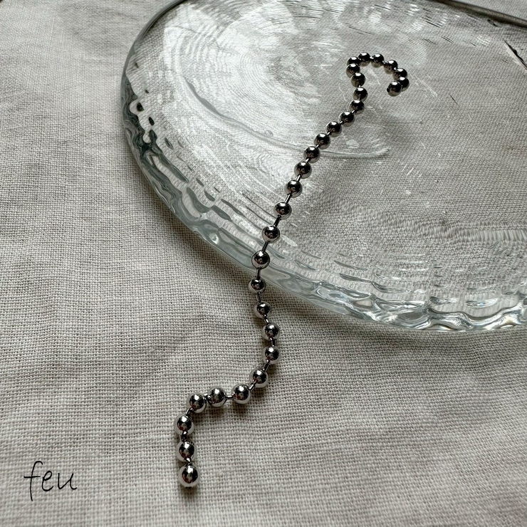 シルバー | ボールチェーンイヤーカフ 垂れる 揺れる | feu