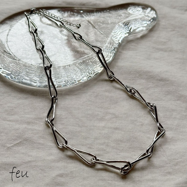 シルバー | ショートネックレス デザインチェーン ショート | feu