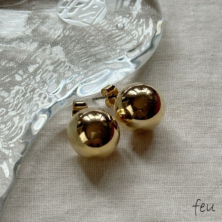 ゴールド | ボールピアス アクセントデザイン おしゃれ | feu