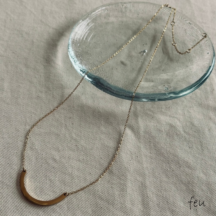 ゴールド | サージカルステンレスネックレス ショート シンプルデザイン | feu