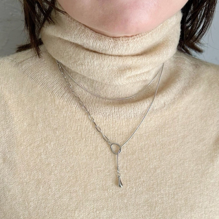 ロングネックレス 2種チェーン トレンド | feu | 詳細画像2 