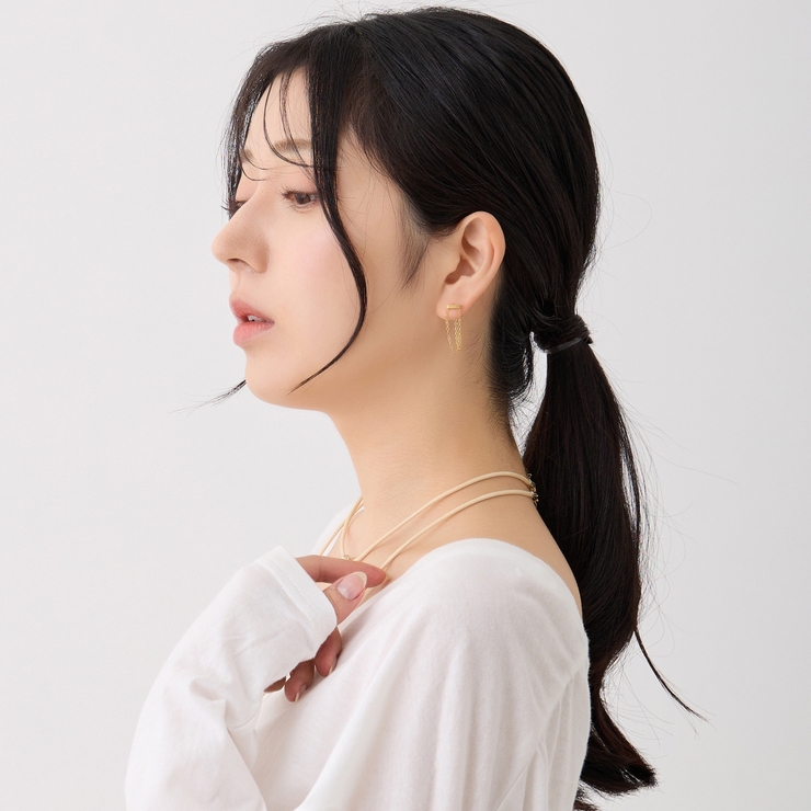 サージカルステンレスチェーンピアス 華奢 エレガント | feu | 詳細画像13 