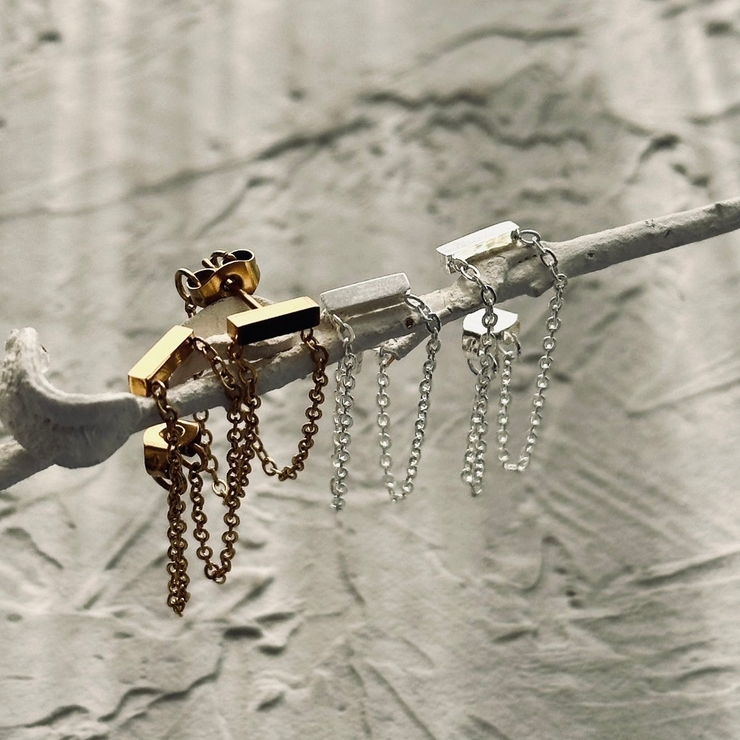 サージカルステンレスチェーンピアス 華奢 エレガント | feu | 詳細画像14 