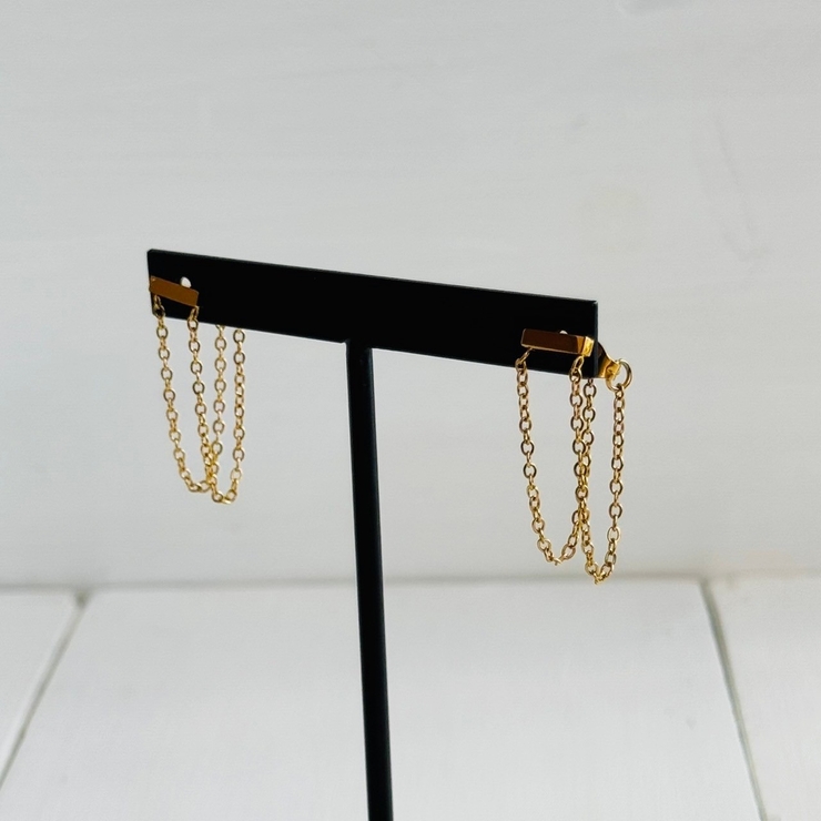 サージカルステンレスチェーンピアス 華奢 エレガント | feu | 詳細画像5 