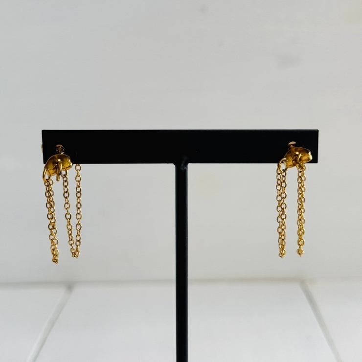 サージカルステンレスチェーンピアス 華奢 エレガント | feu | 詳細画像7 