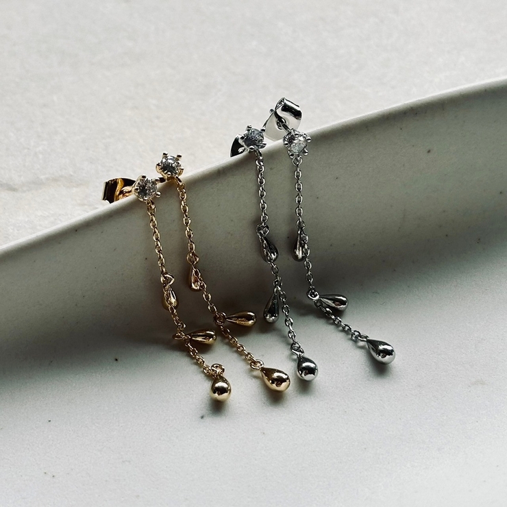 華奢 チェーンピアス きらきら | feu | 詳細画像13 