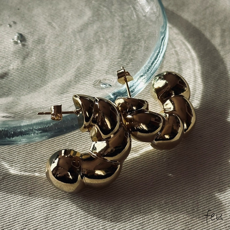 ゴールド | フープピアス ボリューム モコモコ | feu