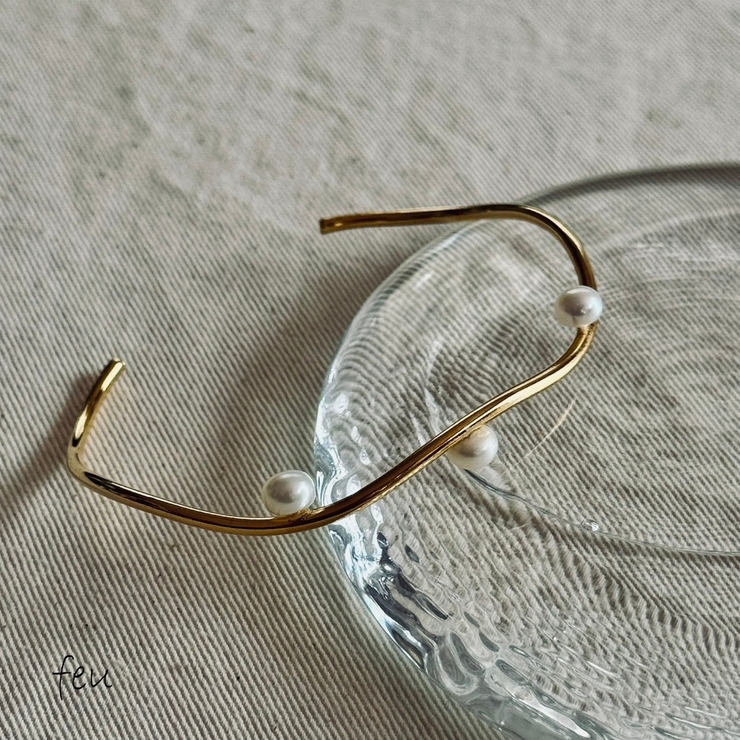 ゴールド | バングル 樹脂パール ニュアンス | feu