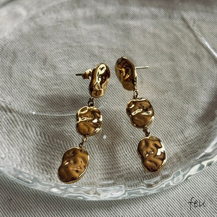 ゴールド | サージカルステンレス アレルギー対応素材 ピアス | feu