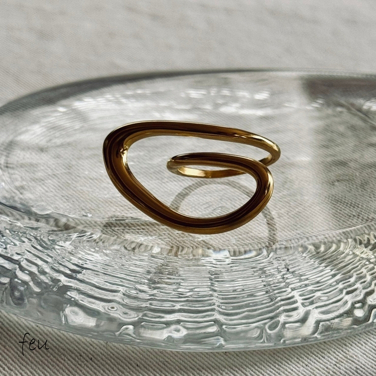 ゴールド | サージカルステンレス アレルギー対応素材 リング | feu