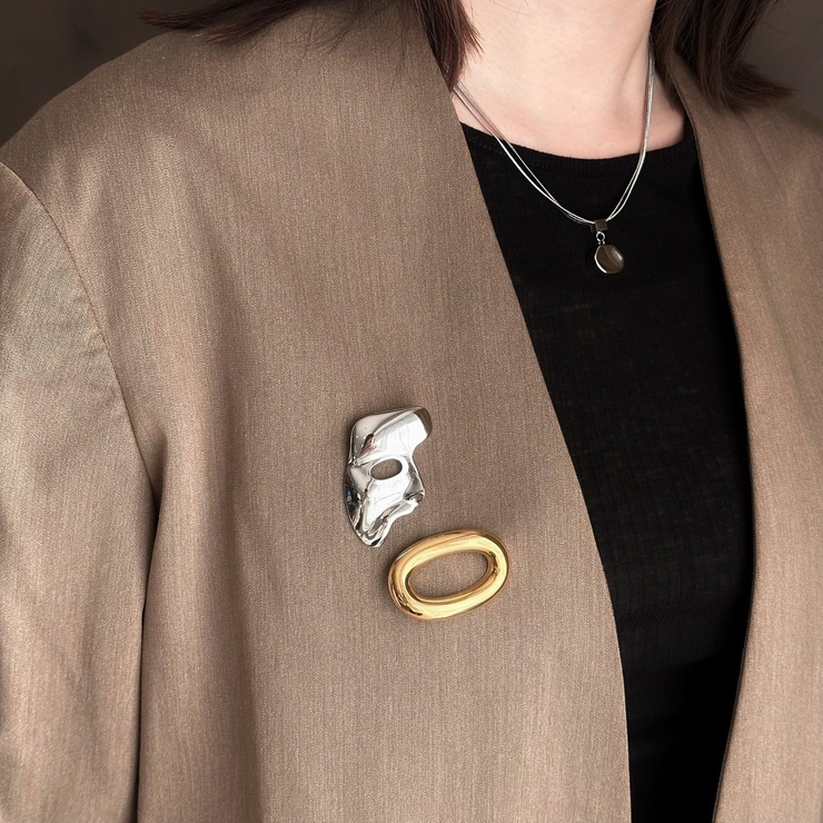 サージカルステンレス ブローチ ニュアンス | feu | 詳細画像2 