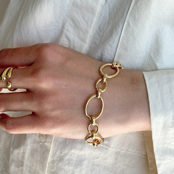 サージカルステンレス チェーンブレスレット おおぶり | feu | 詳細画像10 