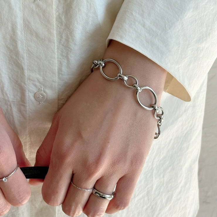 サージカルステンレス チェーンブレスレット おおぶり | feu | 詳細画像2 