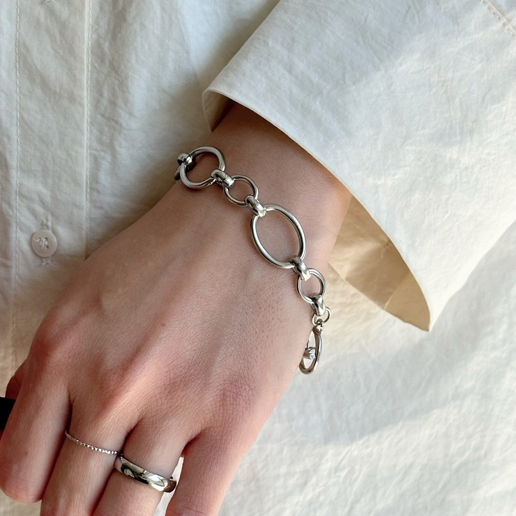 サージカルステンレス チェーンブレスレット おおぶり | feu | 詳細画像8 