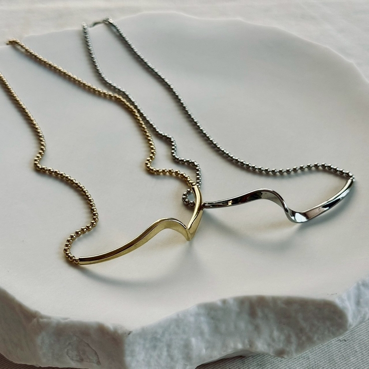 ショートネックレス ニュアンスパーツ ボールチェーン | feu | 詳細画像14 