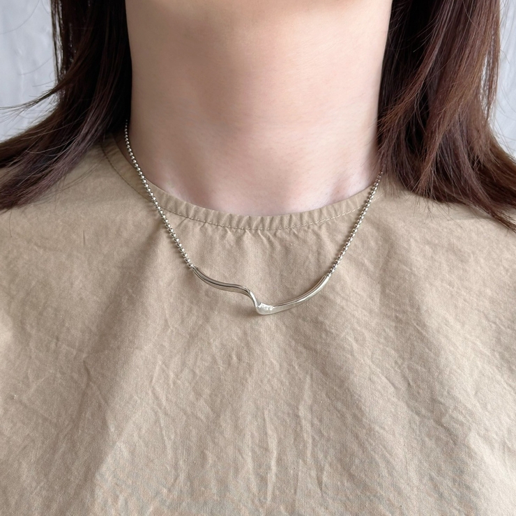 ショートネックレス ニュアンスパーツ ボールチェーン | feu | 詳細画像8 