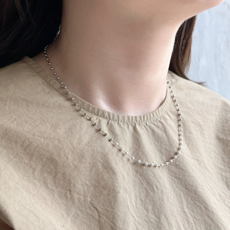 ショートネックレス ボールチェーン シルバーゴールド | feu | 詳細画像10 