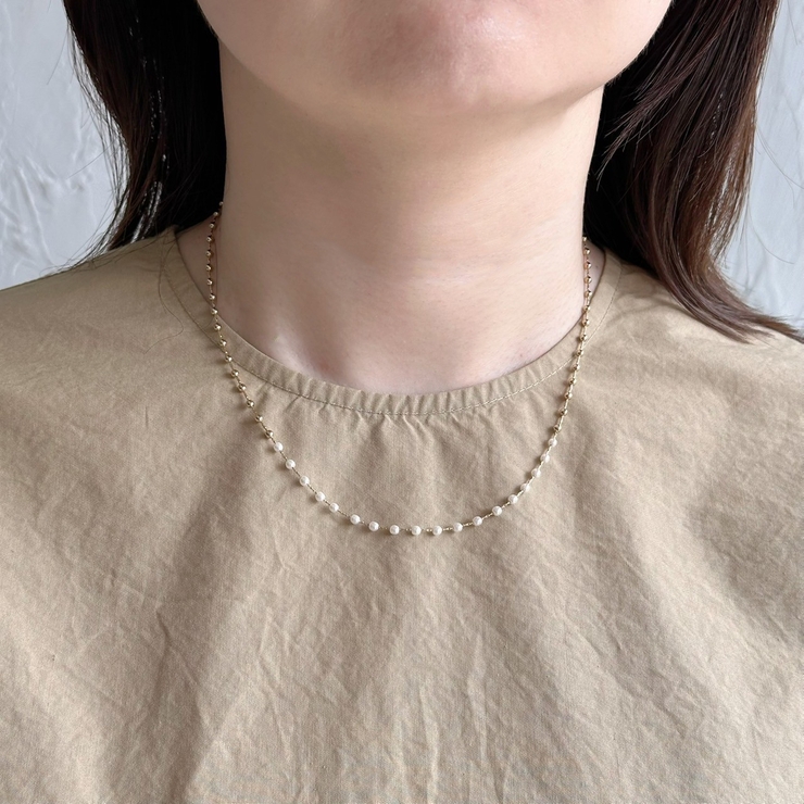 ショートネックレス ボールチェーン シルバーゴールド | feu | 詳細画像11 