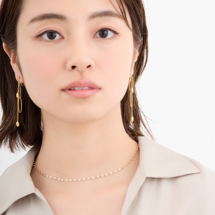 ショートネックレス ボールチェーン シルバーゴールド | feu | 詳細画像14 