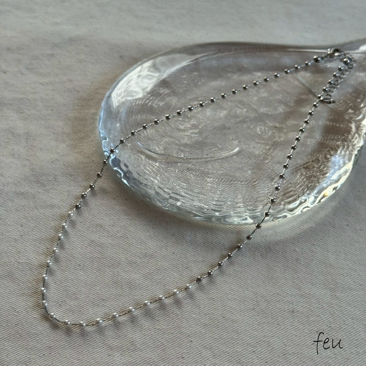 シルバー | ショートネックレス ボールチェーン シルバーゴールド | feu