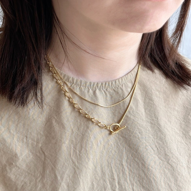 マリリン出品　G803A ヴィンテージロングネックレス SOPHISTICATED VINTAGE / Gold line necklace / 380mm - GIGI