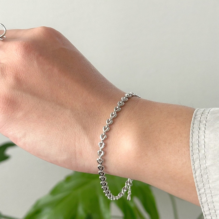 チェーンブレスレット Y2Kファッション ハートチェーン | feu | 詳細画像10 