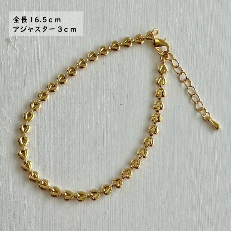 チェーンブレスレット Y2Kファッション ハートチェーン | feu | 詳細画像4 