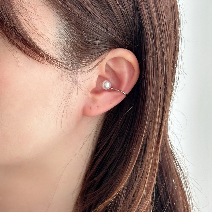 サージカルステンレス イヤーカフ 樹脂パール | feu | 詳細画像12 