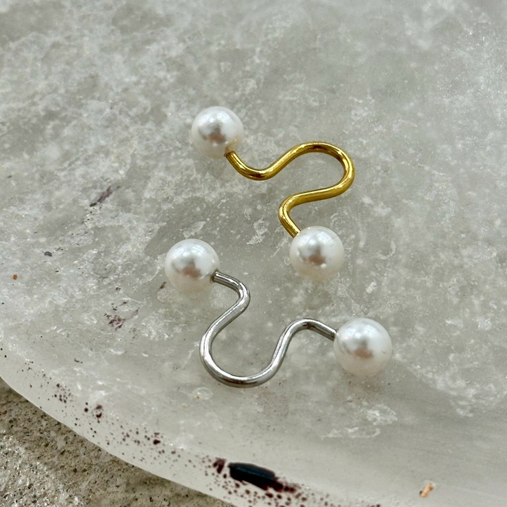 サージカルステンレス イヤーカフ 樹脂パール | feu | 詳細画像8 