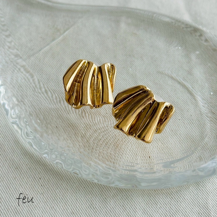 ゴールド | ボリュームイヤリング イヤーカフ 両耳 | feu