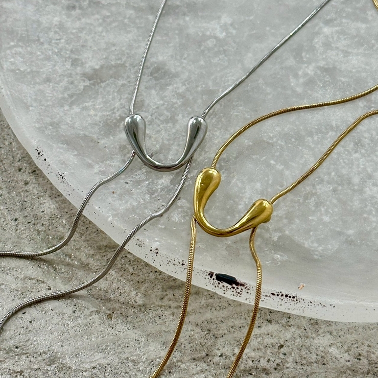 サージカルステンレス スネークネックレス スライドノット | feu | 詳細画像16 