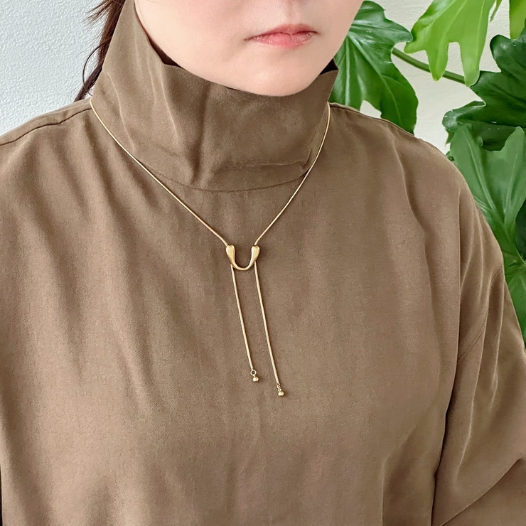 サージカルステンレス スネークネックレス スライドノット | feu | 詳細画像3 