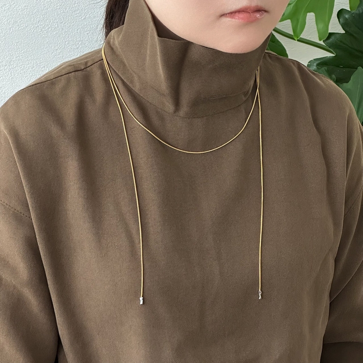 サージカルステンレス ロングネックレス スネークチェーン | feu | 詳細画像11 