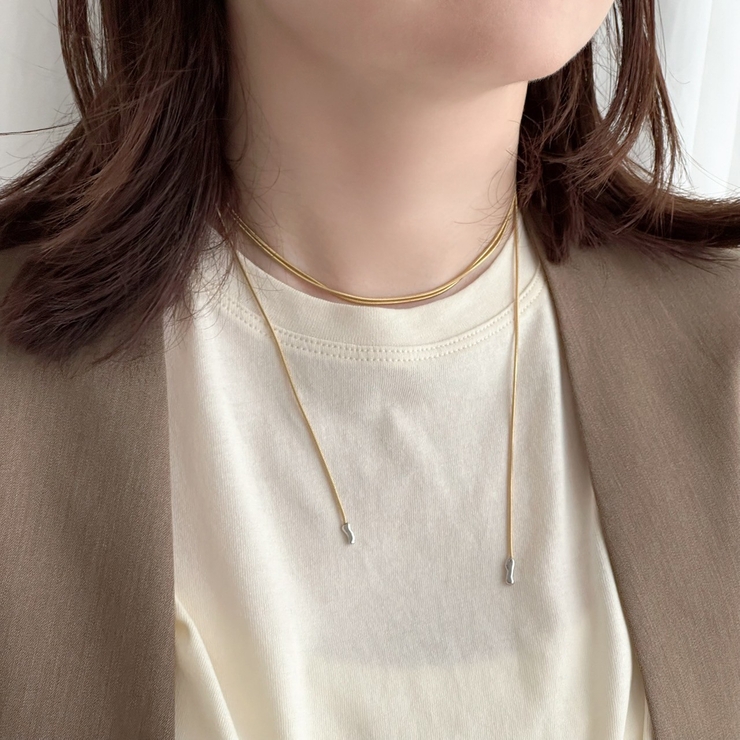 サージカルステンレス ロングネックレス スネークチェーン | feu | 詳細画像13 