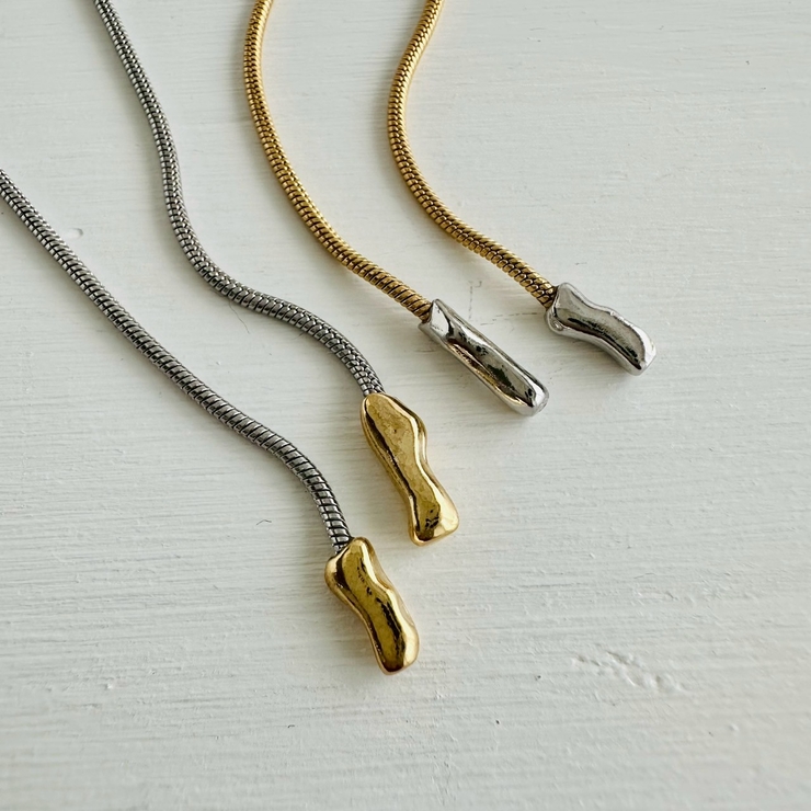 サージカルステンレス ロングネックレス スネークチェーン | feu | 詳細画像6 