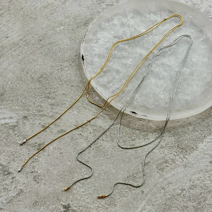 サージカルステンレス ロングネックレス スネークチェーン | feu | 詳細画像7 