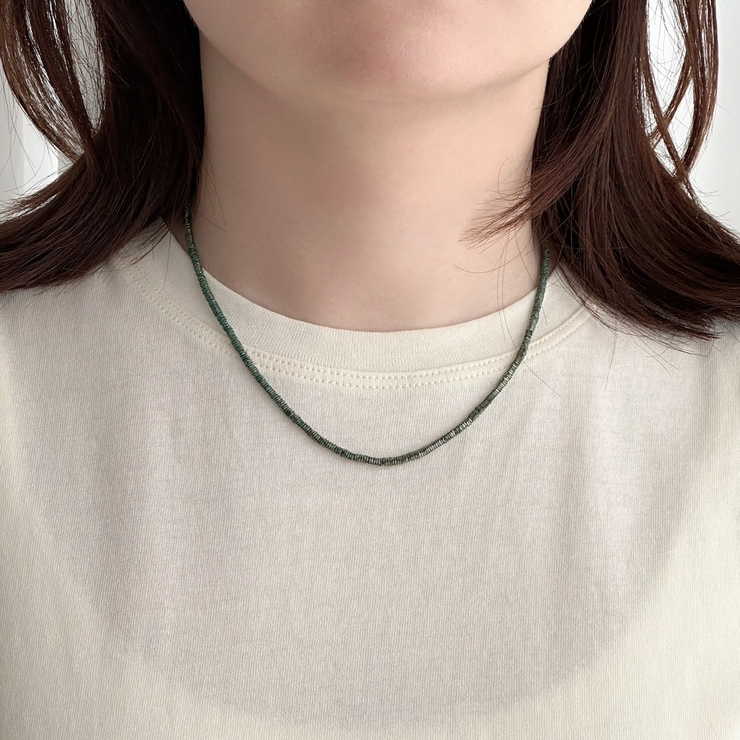 メタルビーズネックレス ショート ジェンダーレスデザイン | feu | 詳細画像12 