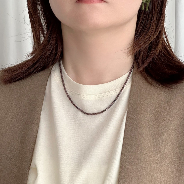 メタルビーズネックレス ショート ジェンダーレスデザイン | feu | 詳細画像15 